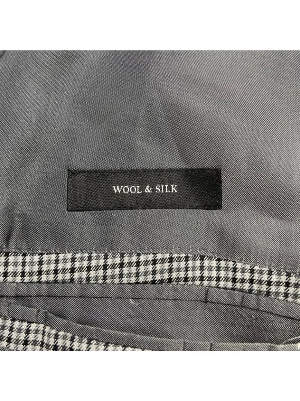 Ermenegildo Zegna Men’s Wool/Silk 2-Button Blazer Gray Plaid • Italy • 44R US